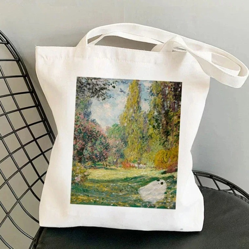 Kawaii Harajuku Monet Water Li - مراجعة Tote Bag Canvas Print وسعره
