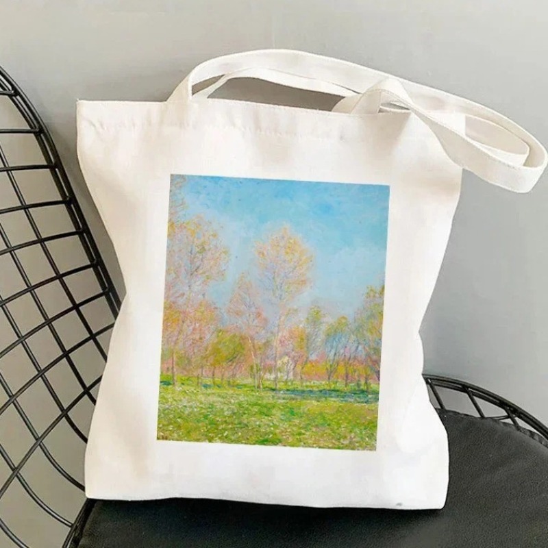 Kawaii Harajuku Monet Water Li - مراجعة Tote Bag Canvas Print وسعره