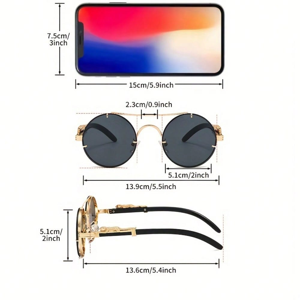 Stylish Round Metal Frame Sung - مراجعة Street Fashion Luxury وسعره