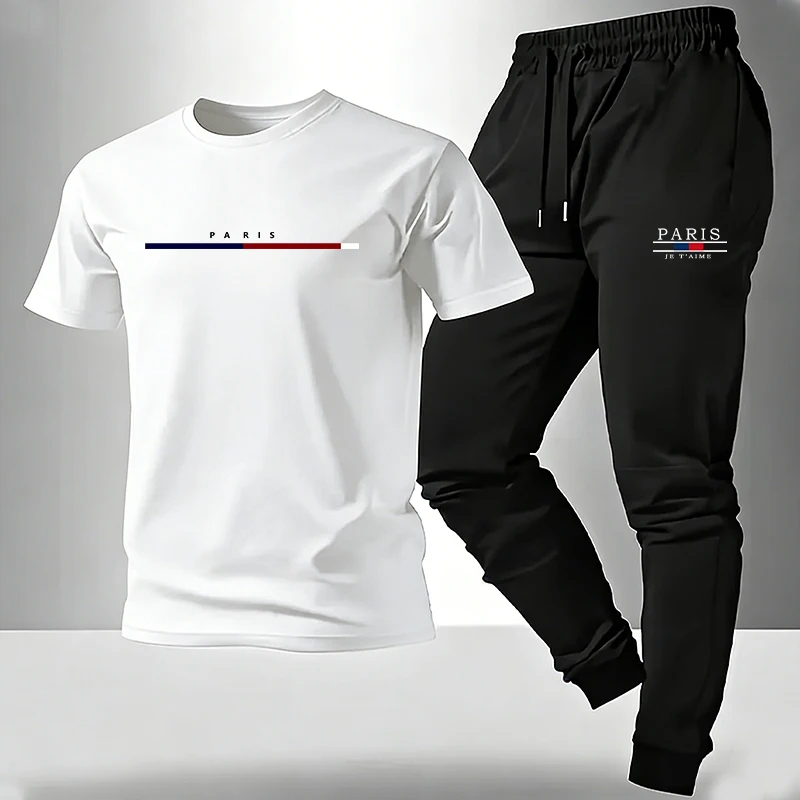 Men's Set T-shirt and Sweatpan - مراجعة Street Fashion In Paris وسعره