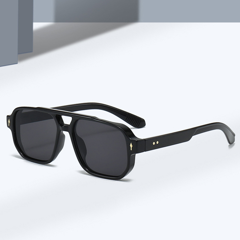 Vintage Double Bridges Men Squ - مراجعة Street Fashion Glasses وسعره