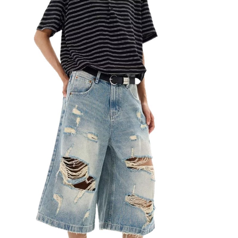 New Men Vintage Ripped Baggy S - مراجعة Street Fashion Art وسعره