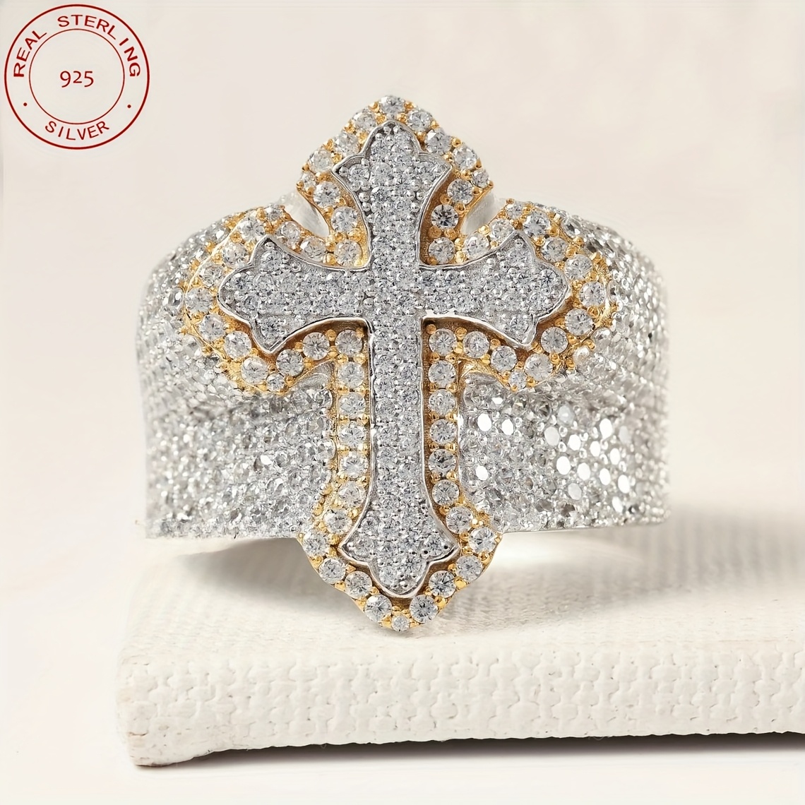 2025 New Arrival Iced Out Cros - مراجعة Street Fashion Rings وسعره