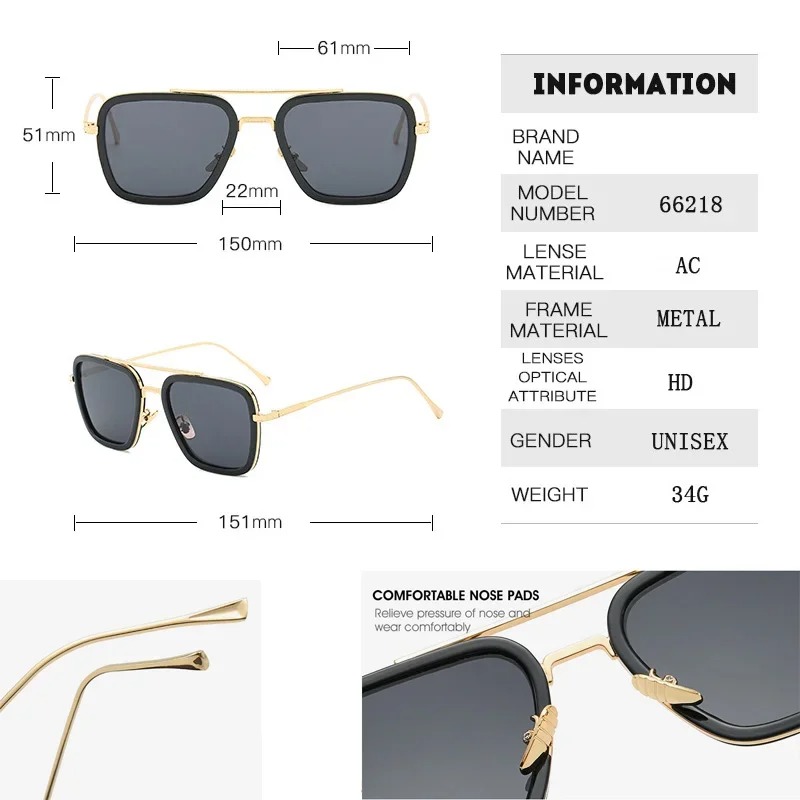 Steam Punk Tony Stark Sunglass - مراجعة Street Fashion Glasses وسعره
