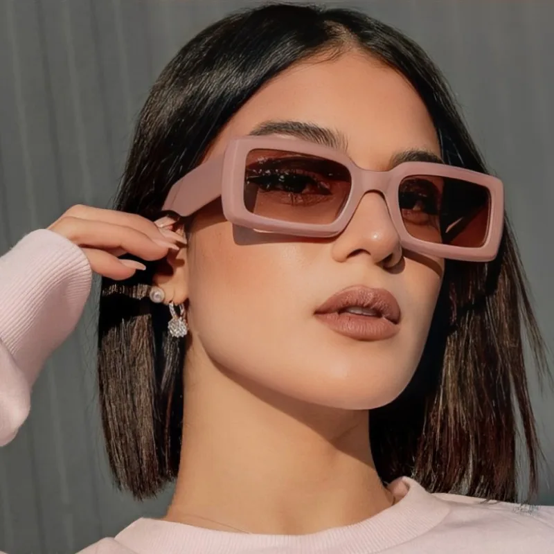 New Rectangular Women's Sungla - مراجعة Street Fashion Photo وسعره